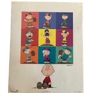 Vintage 2000 OSP Charles‎ Schulz Peanuts Charlie Brown Baseball Poster Art New